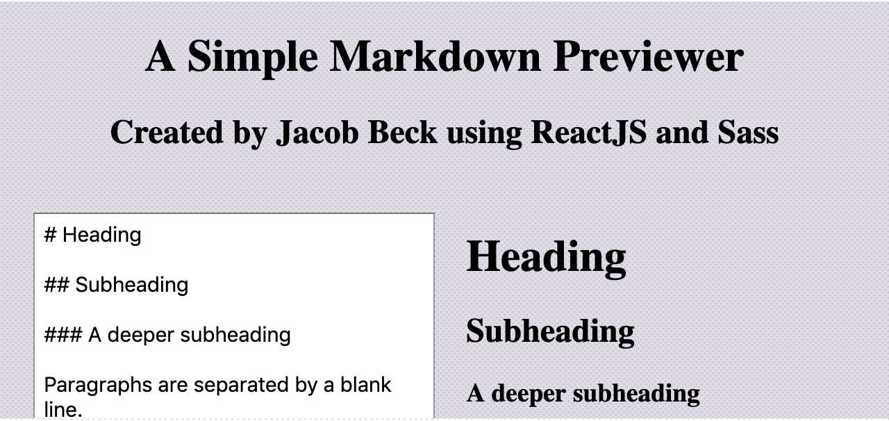 MarkDown Previewer