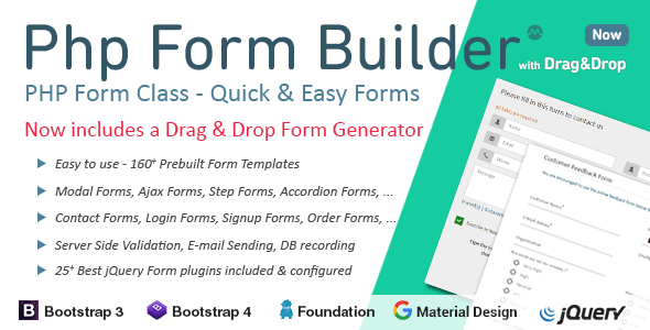 PHP Form Builder - including Drag and drop Form Generator