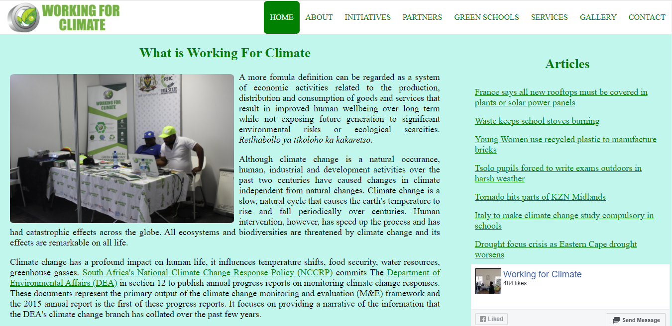 Working For Climate Website Design and Development