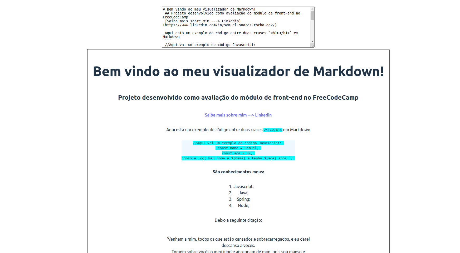 Project Markdown Preview